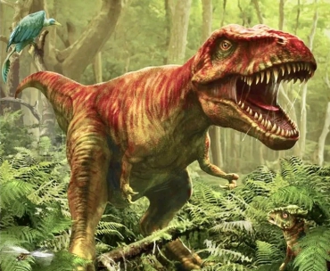 Тиранозавр Рекс в лесной чаще 