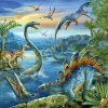 Эласмозавры в водной стихии 