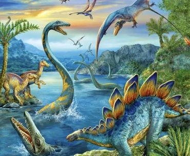 Эласмозавры в водной стихии 